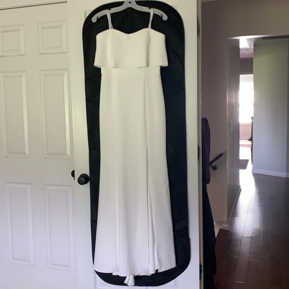 Flounce Top Stretch Wedding Dress - Picture 4 of 7